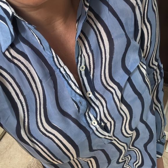 Oliphant Striped Coral and Blue tunic - Picture 4 of 9